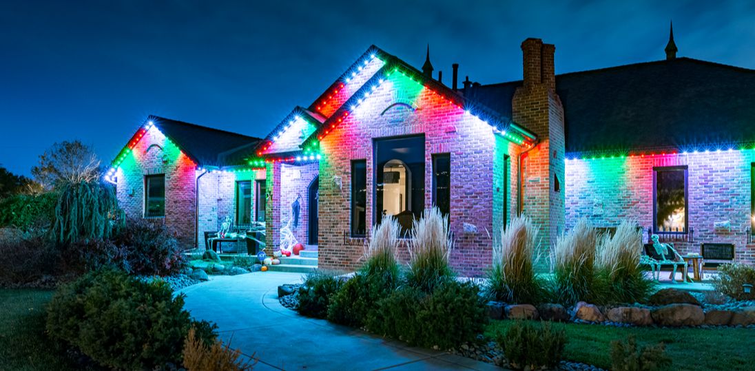 Home decorated for Christmas